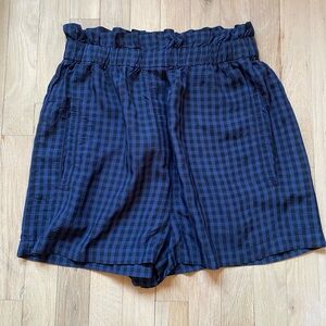 Tibi Blue Checkered Shorts